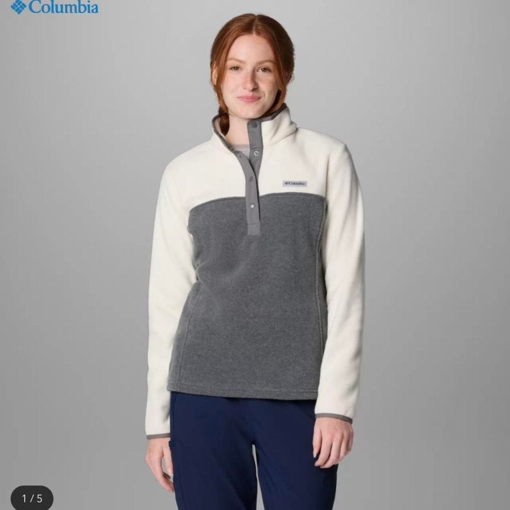 NWOT Columbia‎ Women's Benton Springs Half Snap Pullover Fleece II Size M Gray